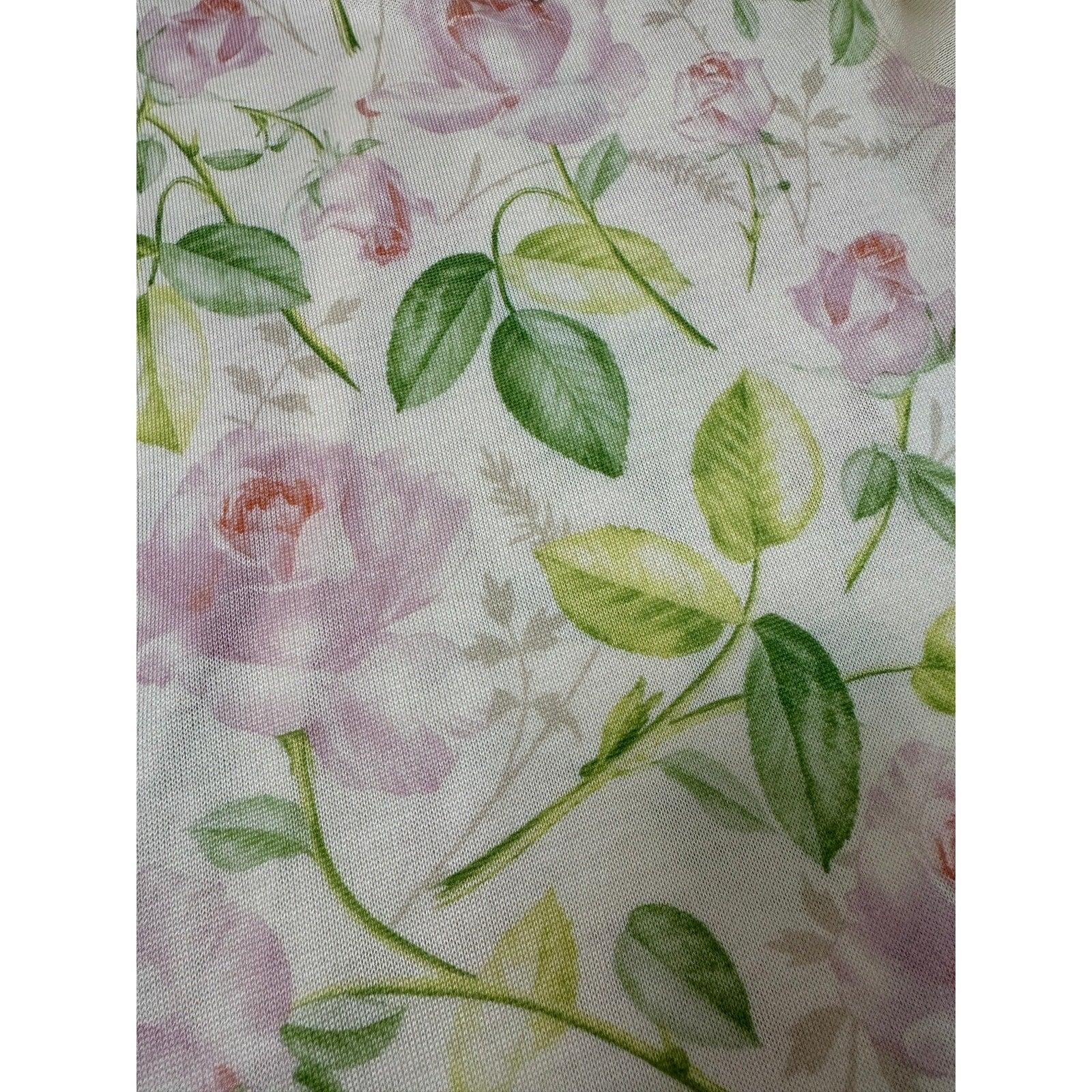Christian Dior Knit Floral Print T-Shirt Top Sz.36 im Zustand „Gut“ im Angebot in Krakow, PL
