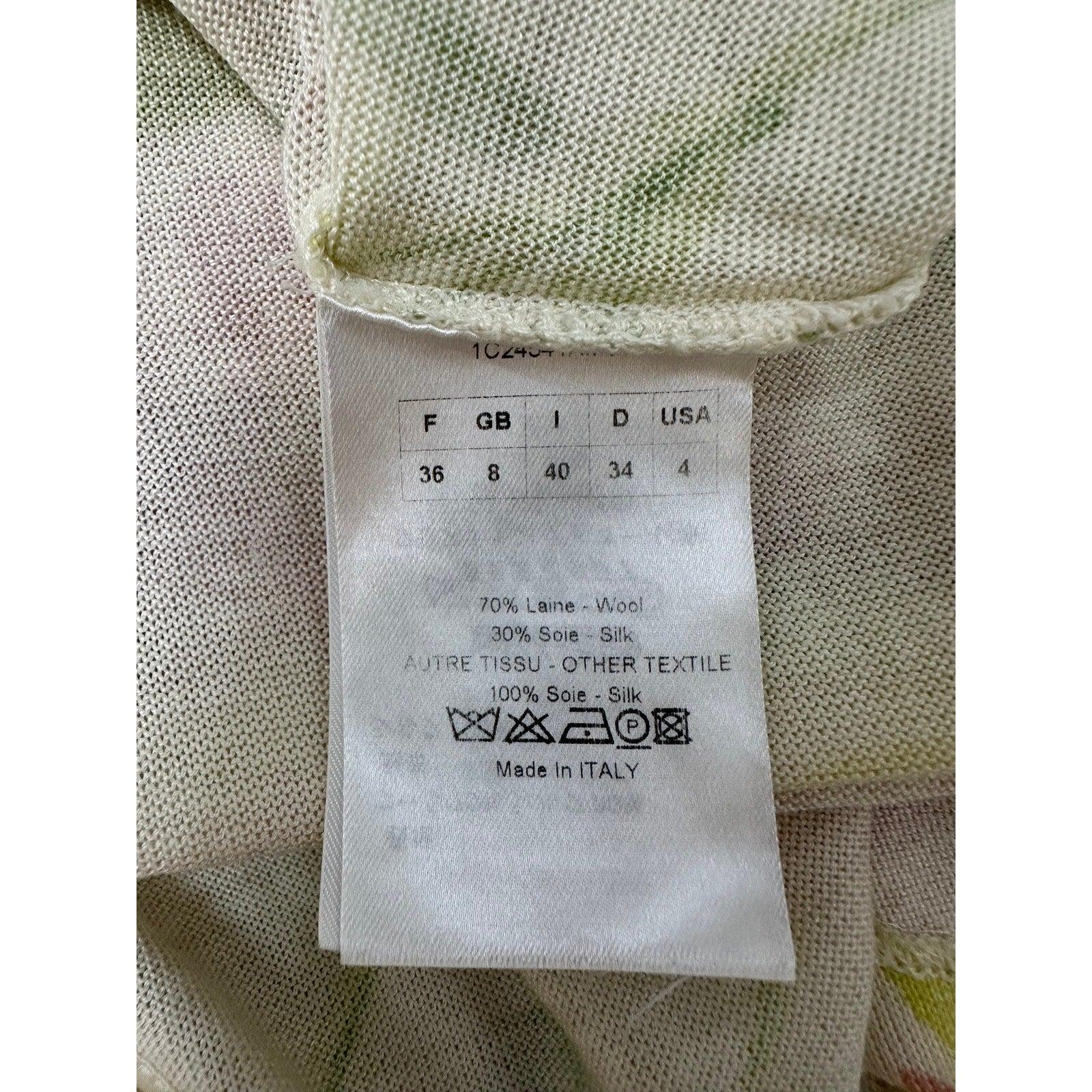 Christian Dior Knit Floral Print T-Shirt Top Sz.36 Damen im Angebot