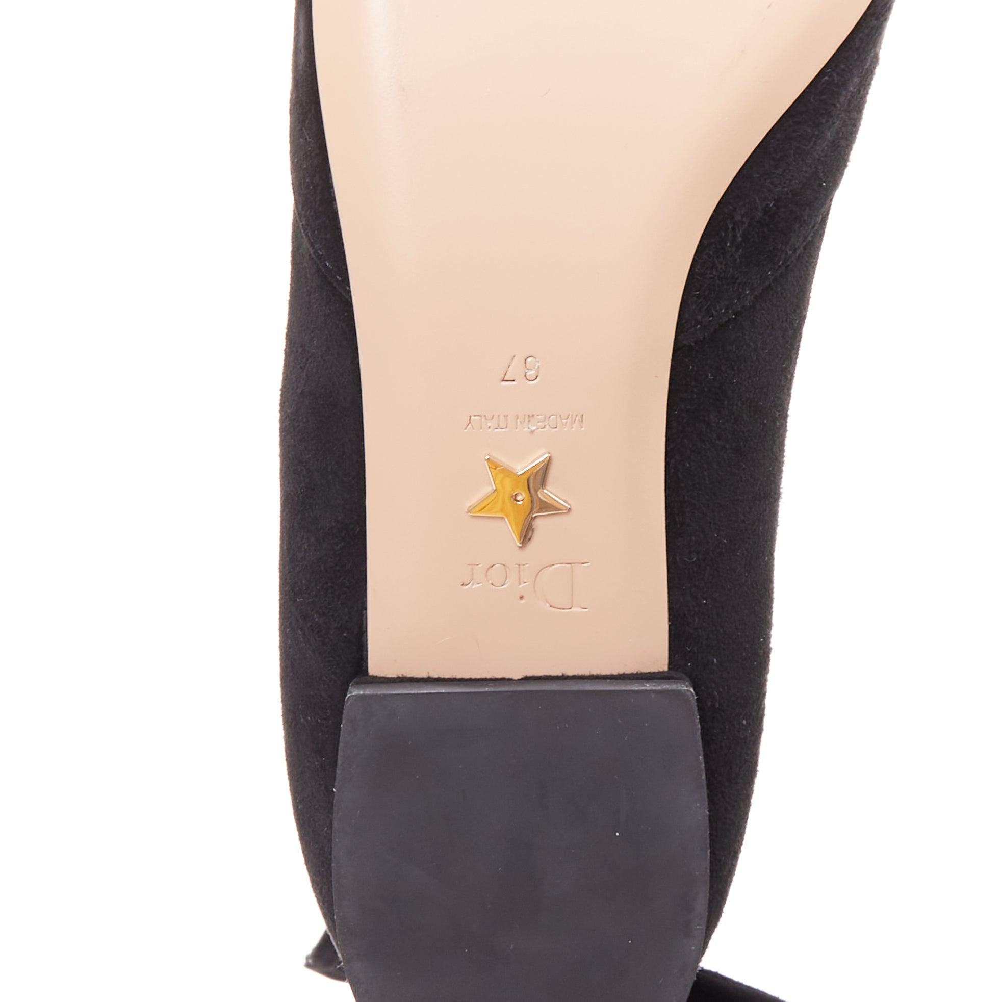 CHRISTIAN DIOR La Belle D black suede ankle bow ballerina flats EU37 im Angebot 5