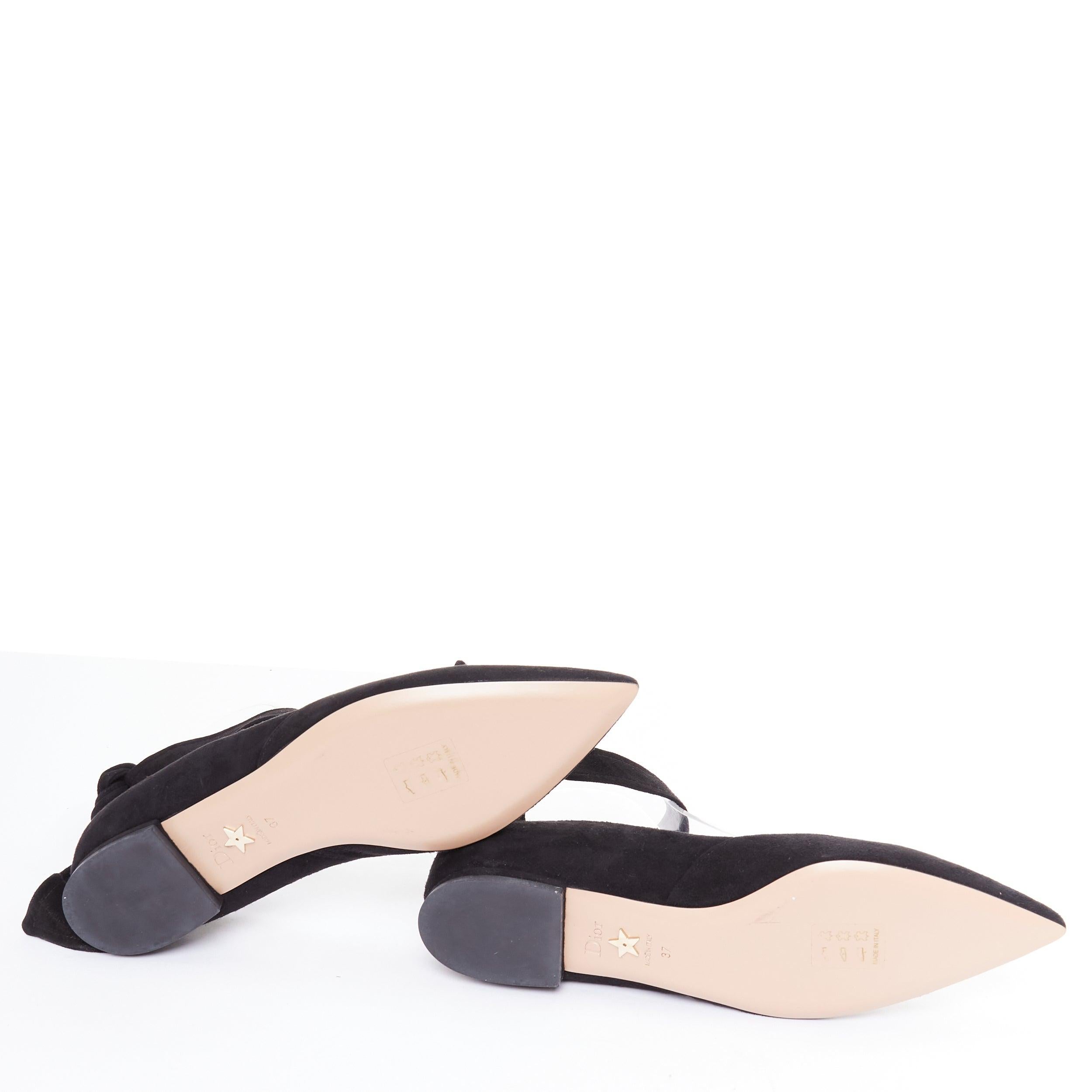 CHRISTIAN DIOR La Belle D black suede ankle bow ballerina flats EU37 im Angebot 6