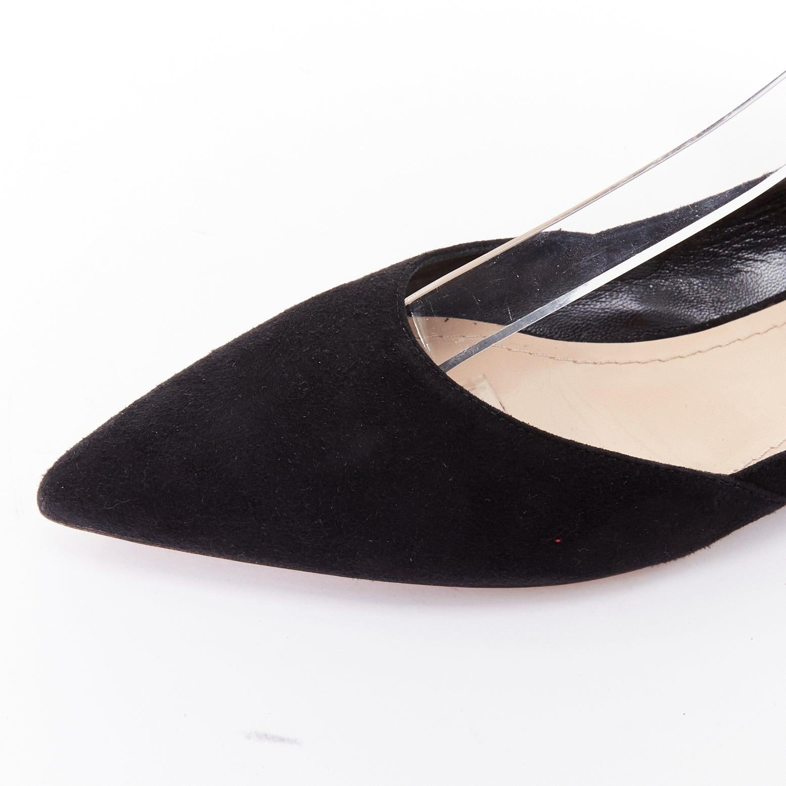 CHRISTIAN DIOR La Belle D black suede ankle bow ballerina flats EU37 im Angebot 2