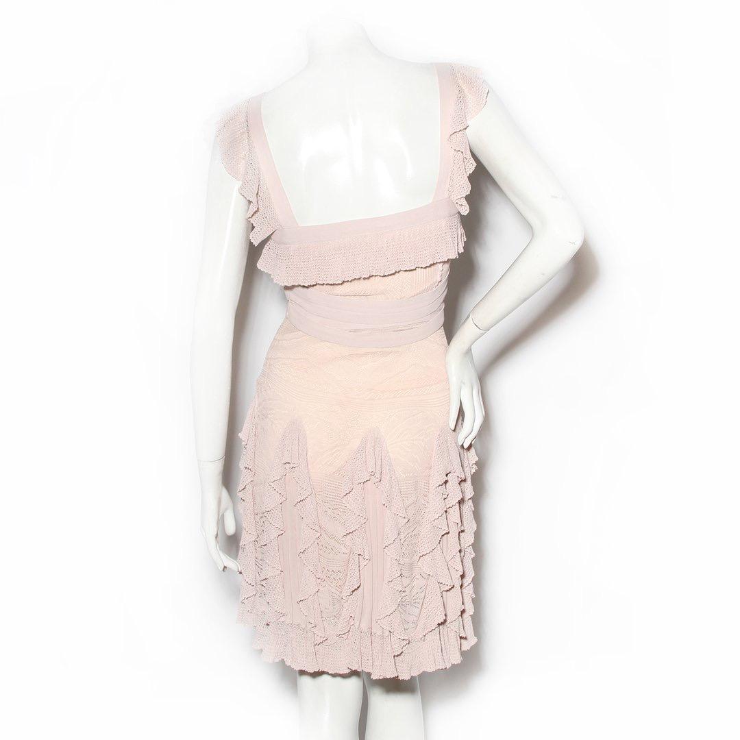 Christian Dior Spitzen Bandage-Kleid (Beige) im Angebot
