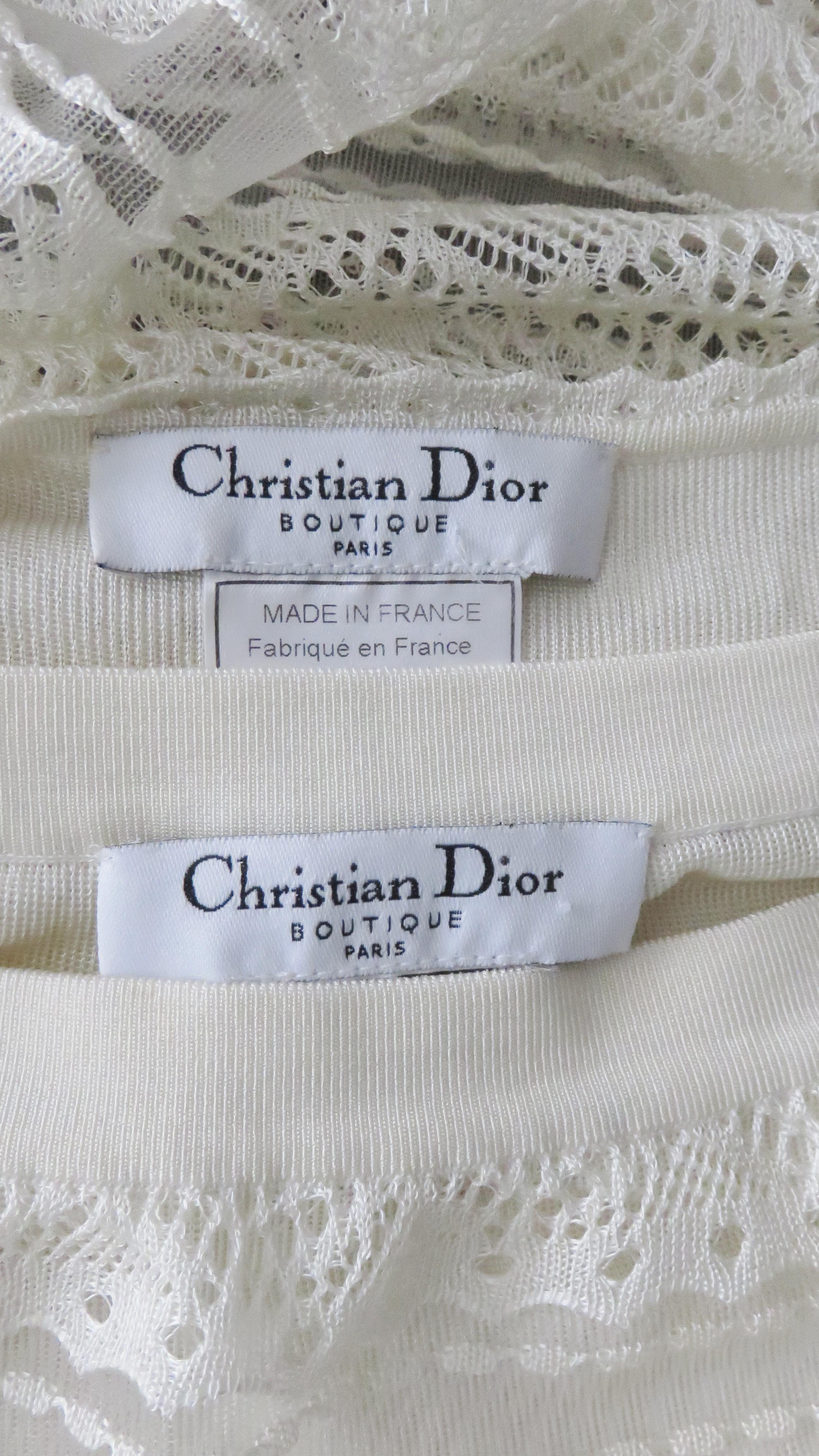 Christian Dior - Ensemble caraco et jupe en dentelle en vente 9