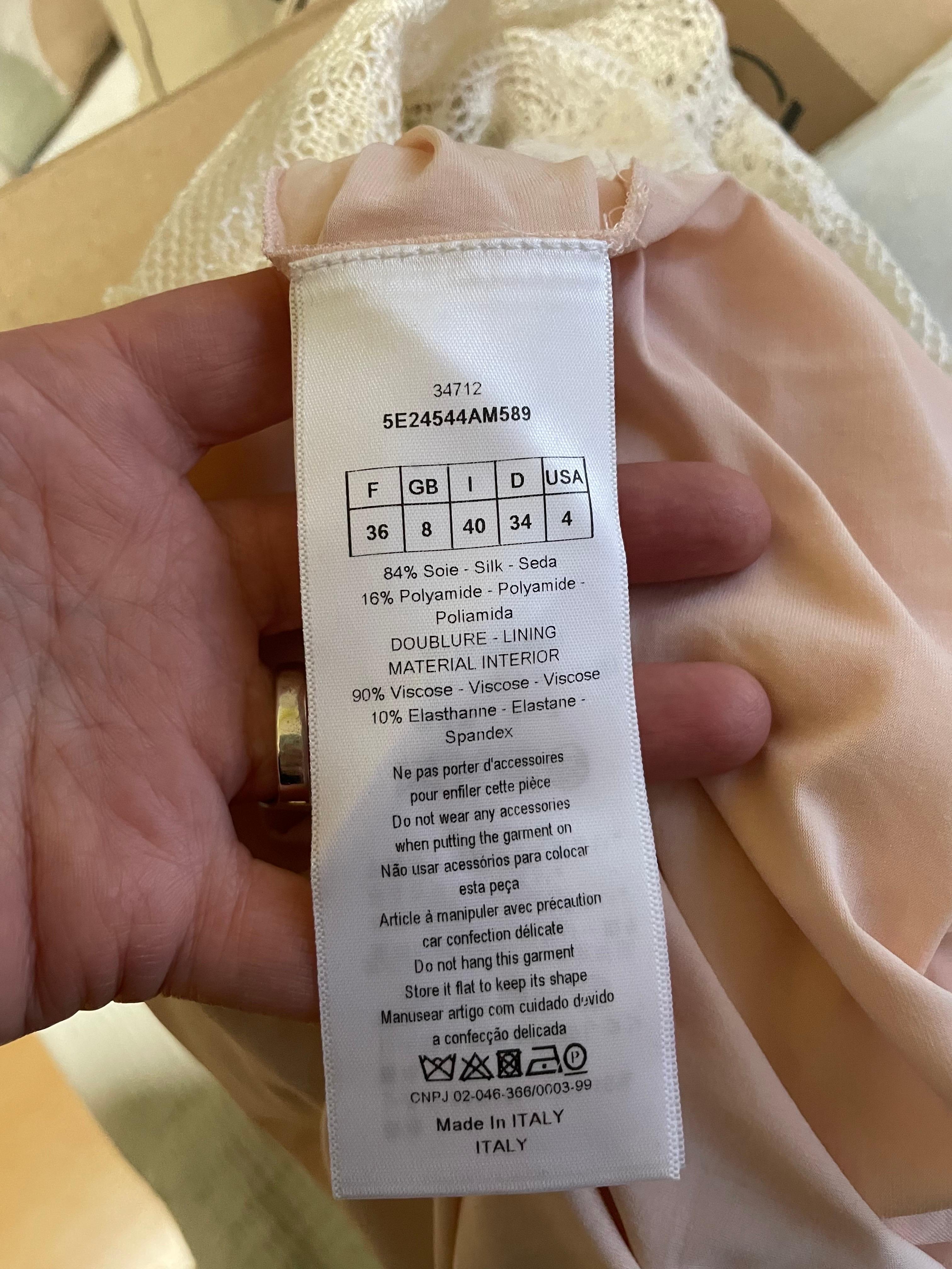 Camicetta in pizzo, uncinetto e seta di Christian Dior in vendita 2