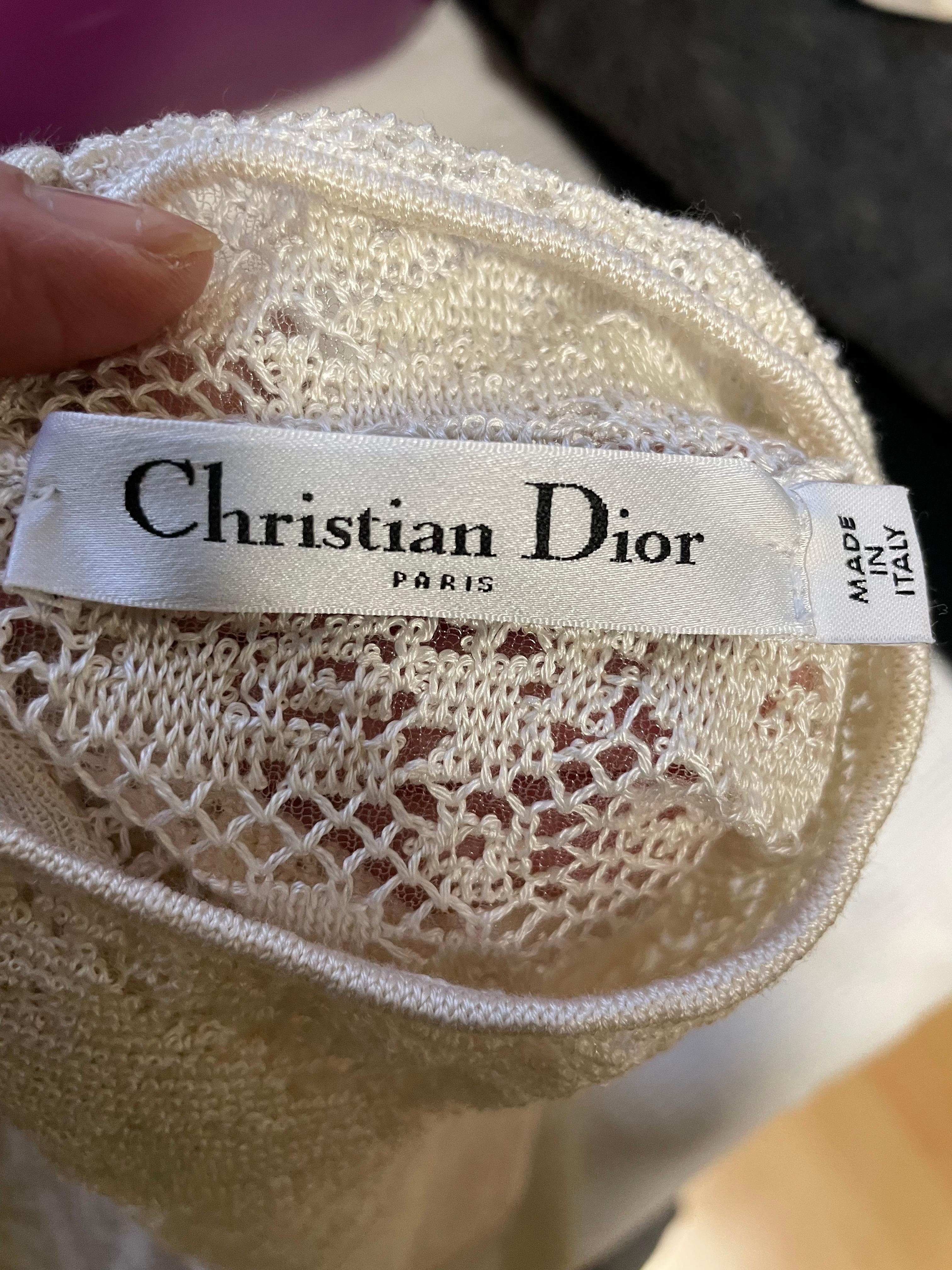 Camicetta in pizzo, uncinetto e seta di Christian Dior in vendita 3