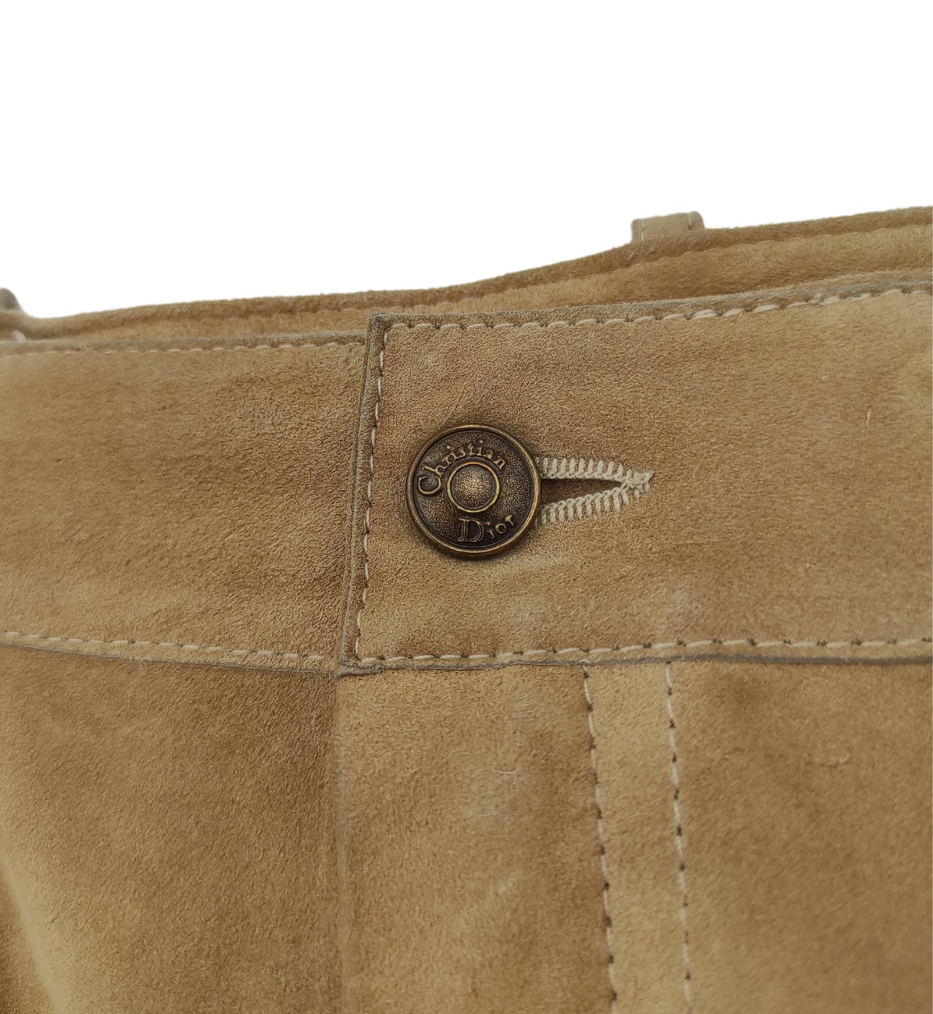 Christian Dior lace up tan suede skirt 5