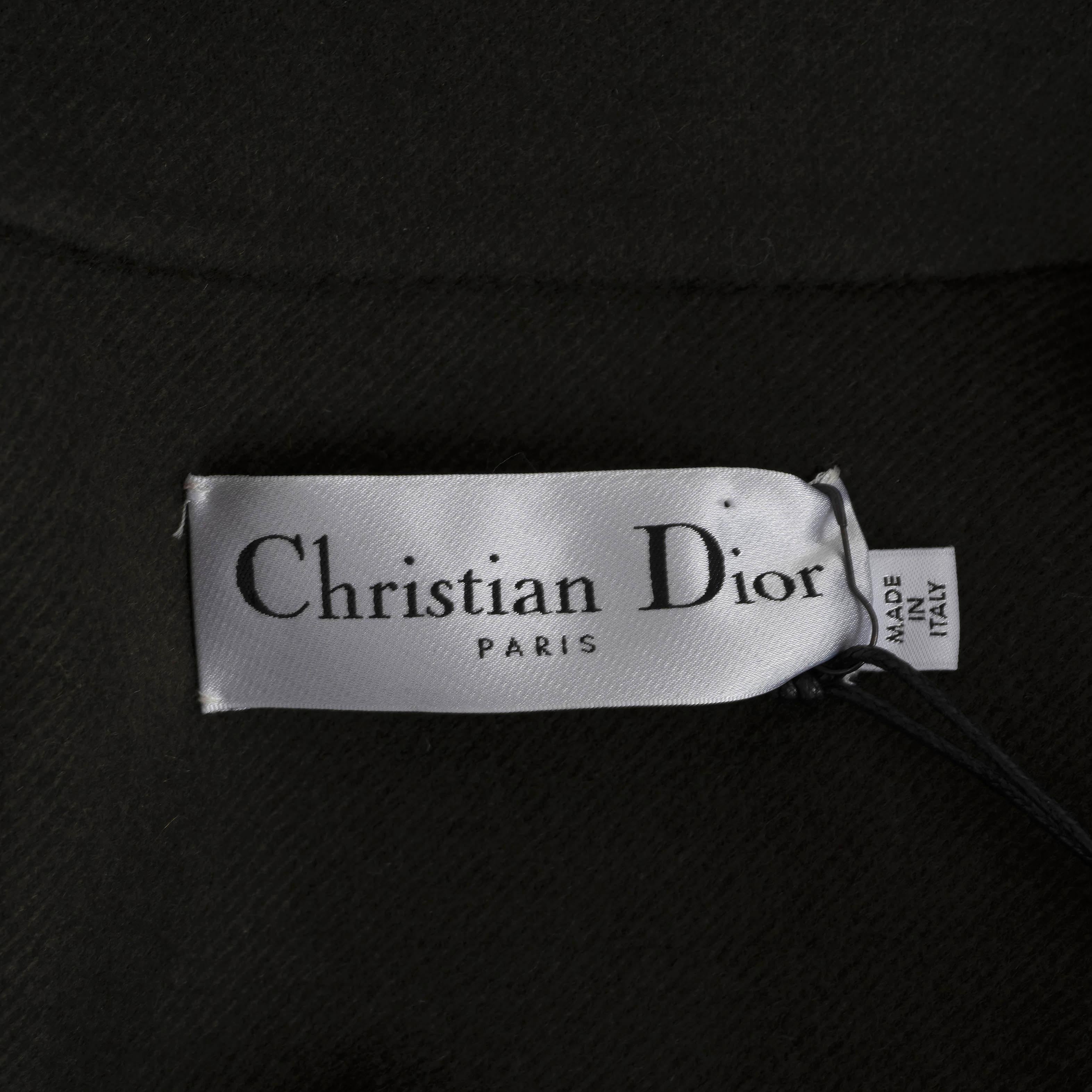 CHRISTIAN DIOR laden green 2021 MEADOW EMBROIDERED TRENCH Coat Jacket S For Sale 2