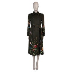 CHRISTIAN DIOR laden green 2021 MEADOW EMBROIDERED TRENCH Coat Jacket S