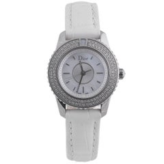 Used Christian Dior Ladies Stainless Steel Diamond Crystal Quartz Wristwatch