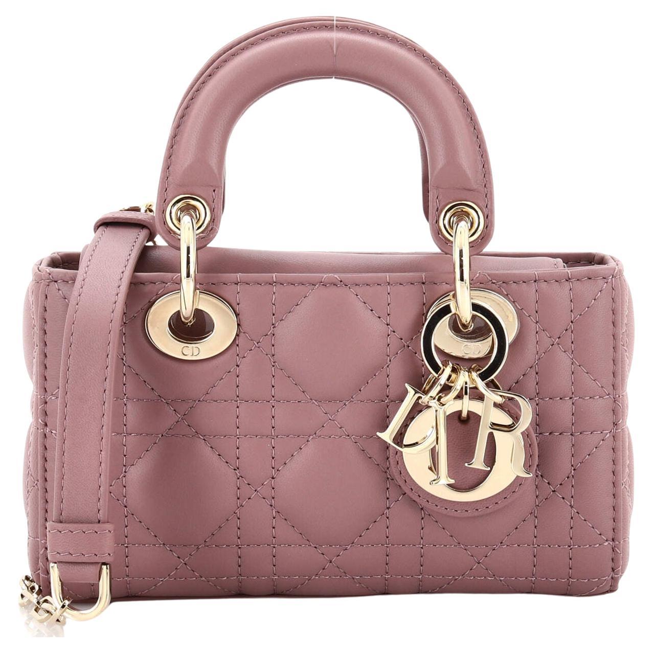 Christian Dior Lady D-Joy Bag Cannage Quilt Lambskin Micro