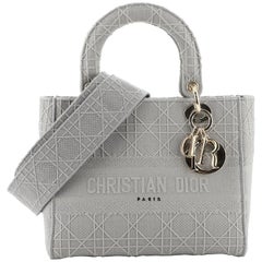 Christian Dior Lady D-Lite Bag Cannage Embroidered Canvas Medium