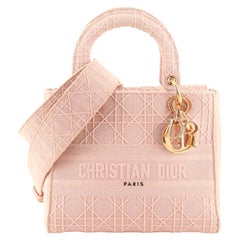 Christian Dior Lady D-Lite Bag Cannage Embroidered Canvas Medium