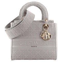 Christian Dior Lady D-Lite Bag Cannage Embroidered Canvas Medium