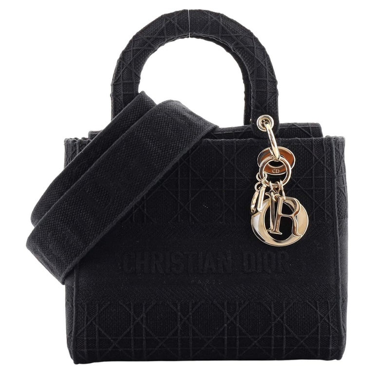 Medium Black Lady D-Lite Embroidered Cannage Bag - Bags - Women's Fashion, DIOR