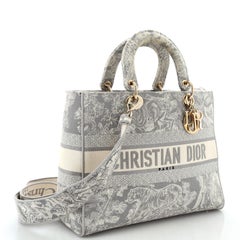 Christian Dior Lady D-Lite Bag Embroidered Canvas Large
