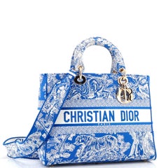 Christian Dior Lady D-Lite Borsa grande in tela ricamata