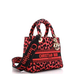 Christian Dior Lady D-Lite Bag Embroidered Canvas Medium