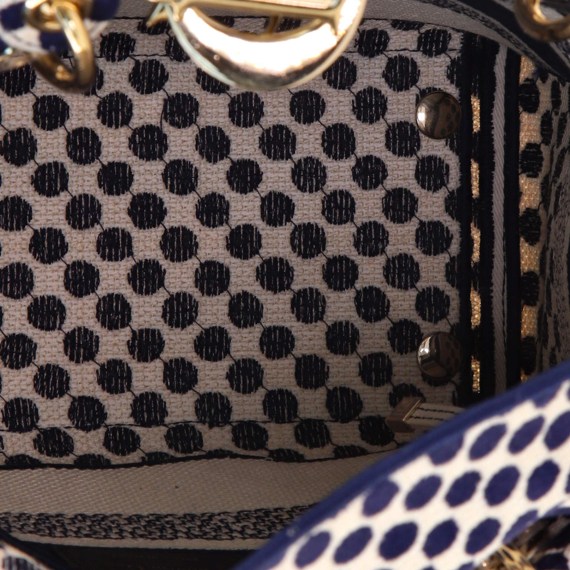 Christian Dior Lady D-Lite Bag Embroidered Canvas Medium 2