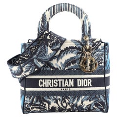 Christian Dior Lady D-Lite Bag Embroidered Canvas Medium