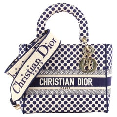 Christian Dior Lady D-Lite Bag Embroidered Canvas Medium