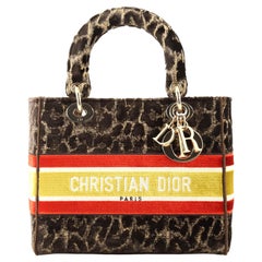 Christian Dior Lady D-Lite Bag Embroidered Canvas Medium