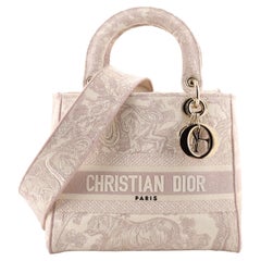 Christian Dior Lady D-Lite Bag Embroidered Canvas Medium