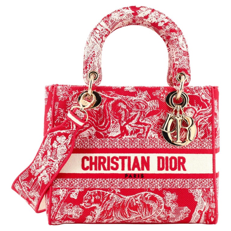 Christian Dior - Sac Lady D-Lite en toile brodée - Moyen En vente sur  1stDibs