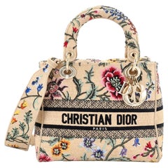 Christian Dior Lady D-Lite Bag Embroidered Raffia Medium