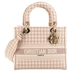 Christian Dior Lady D-Lite Tasche mit Hahnentrittmuster aus Segeltuch Medium
