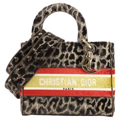 Christian Dior Lady D-Lite Bag Mizza Embroidered Velvet Medium