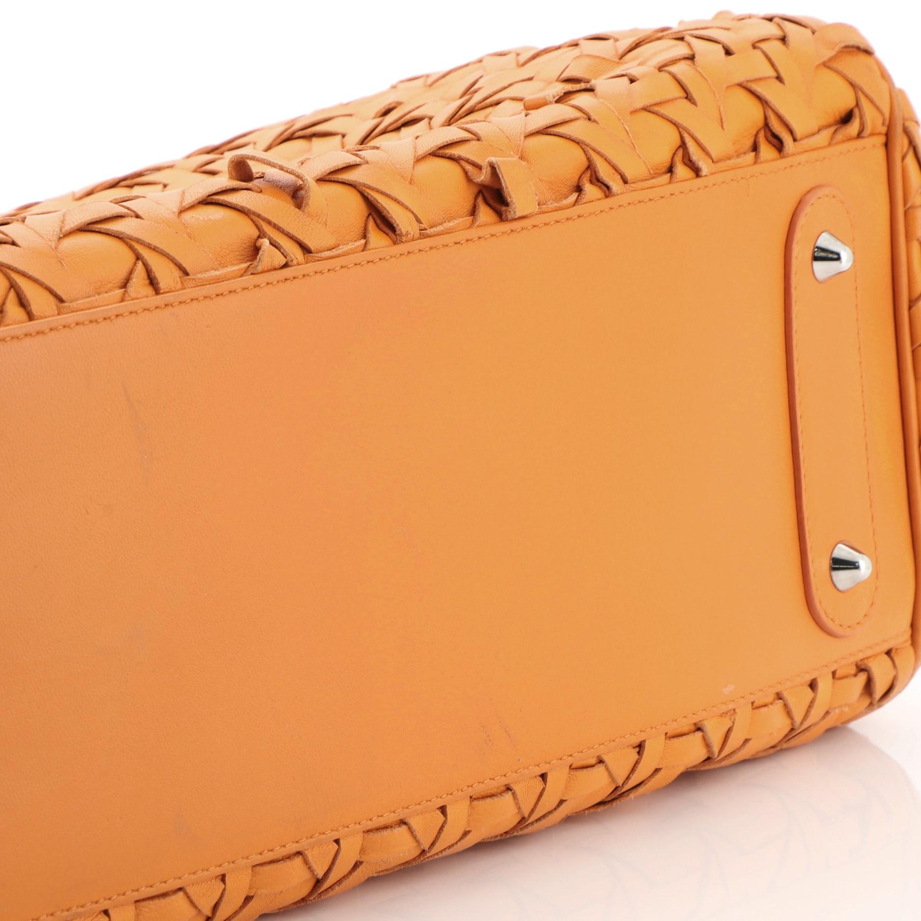 Orange Christian Dior Lady Dior Avenue Bag Woven Leather Large