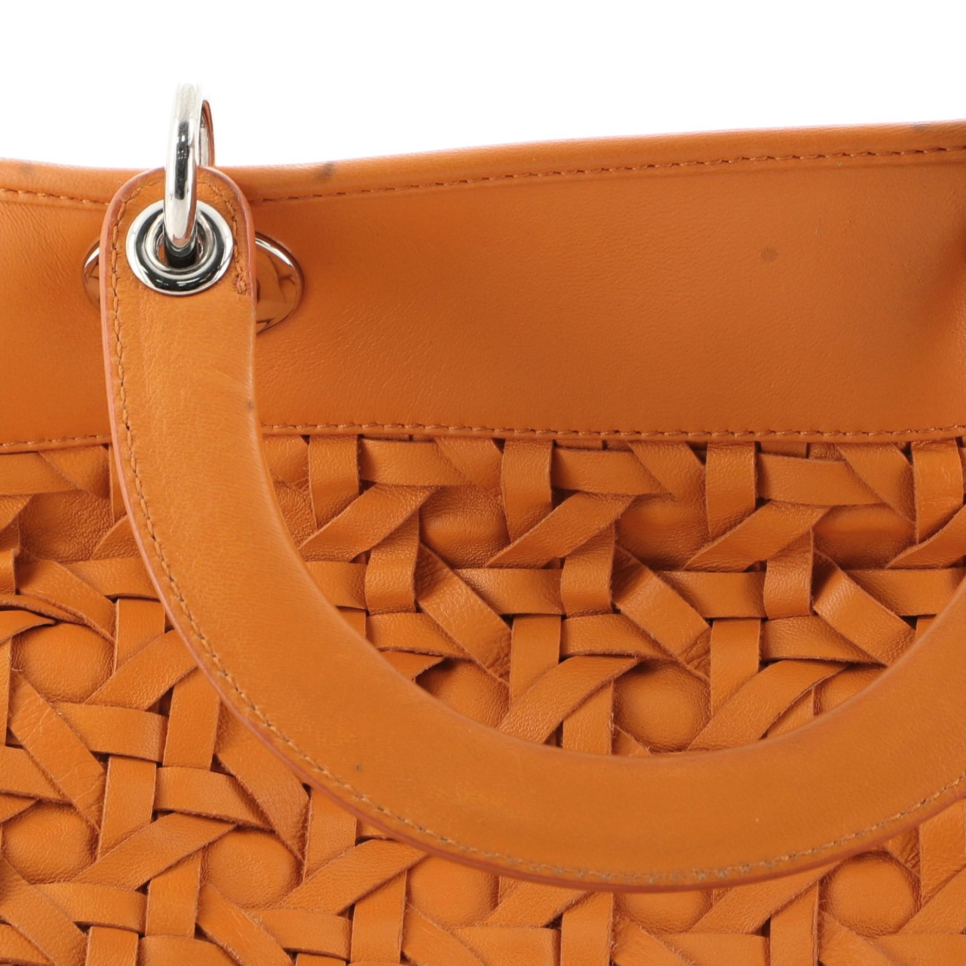 Women's or Men's Christian Dior Lady Dior Avenue Bag Woven Leather Large