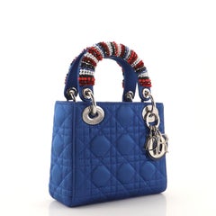 Christian Dior Lady Dior Bag Beaded Cannage Quilt Satin Mini