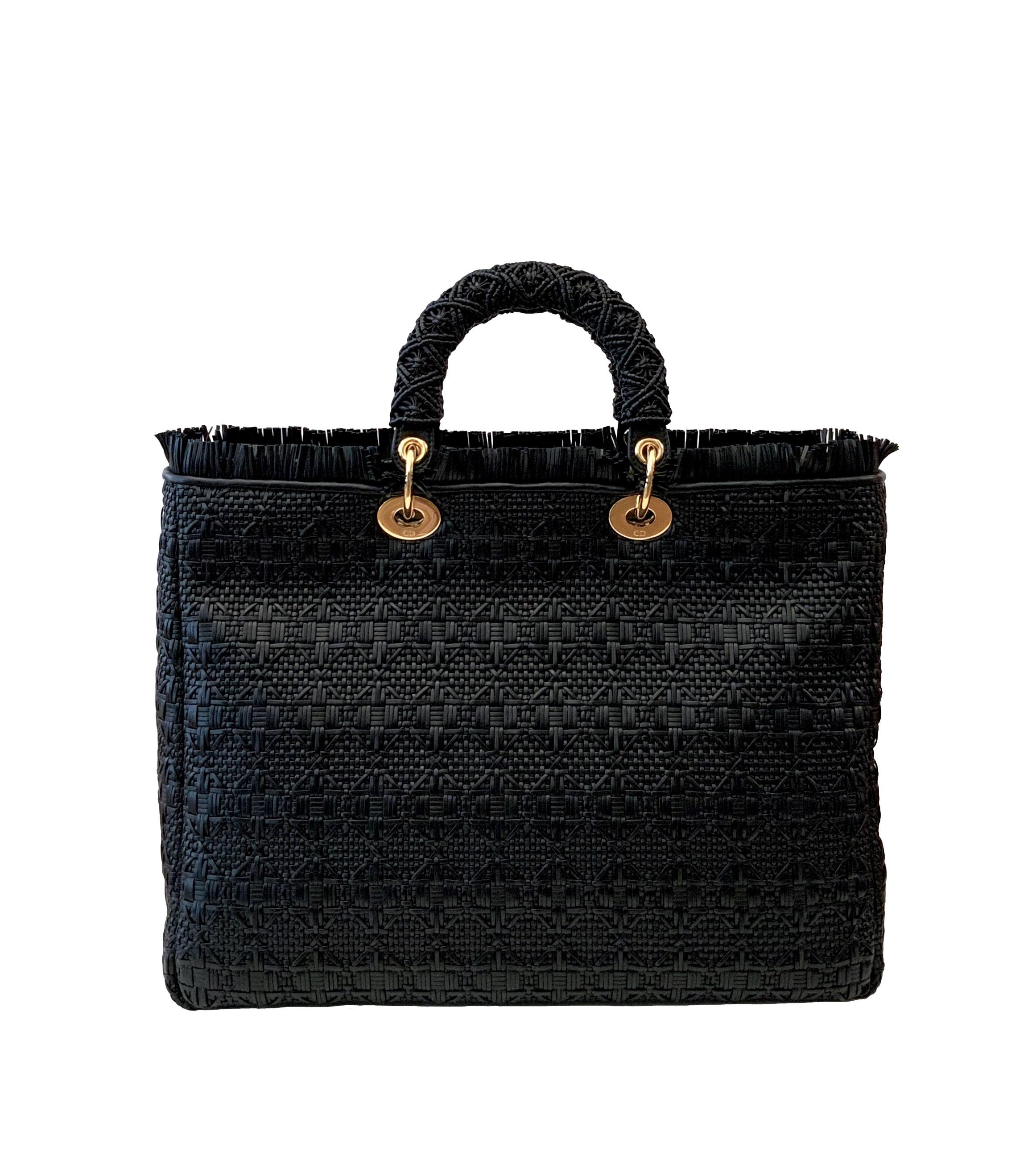 Christian dior black leather bag best sale