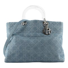 Christian Dior Lady Dior Bag Cannage Quilt Denim Large