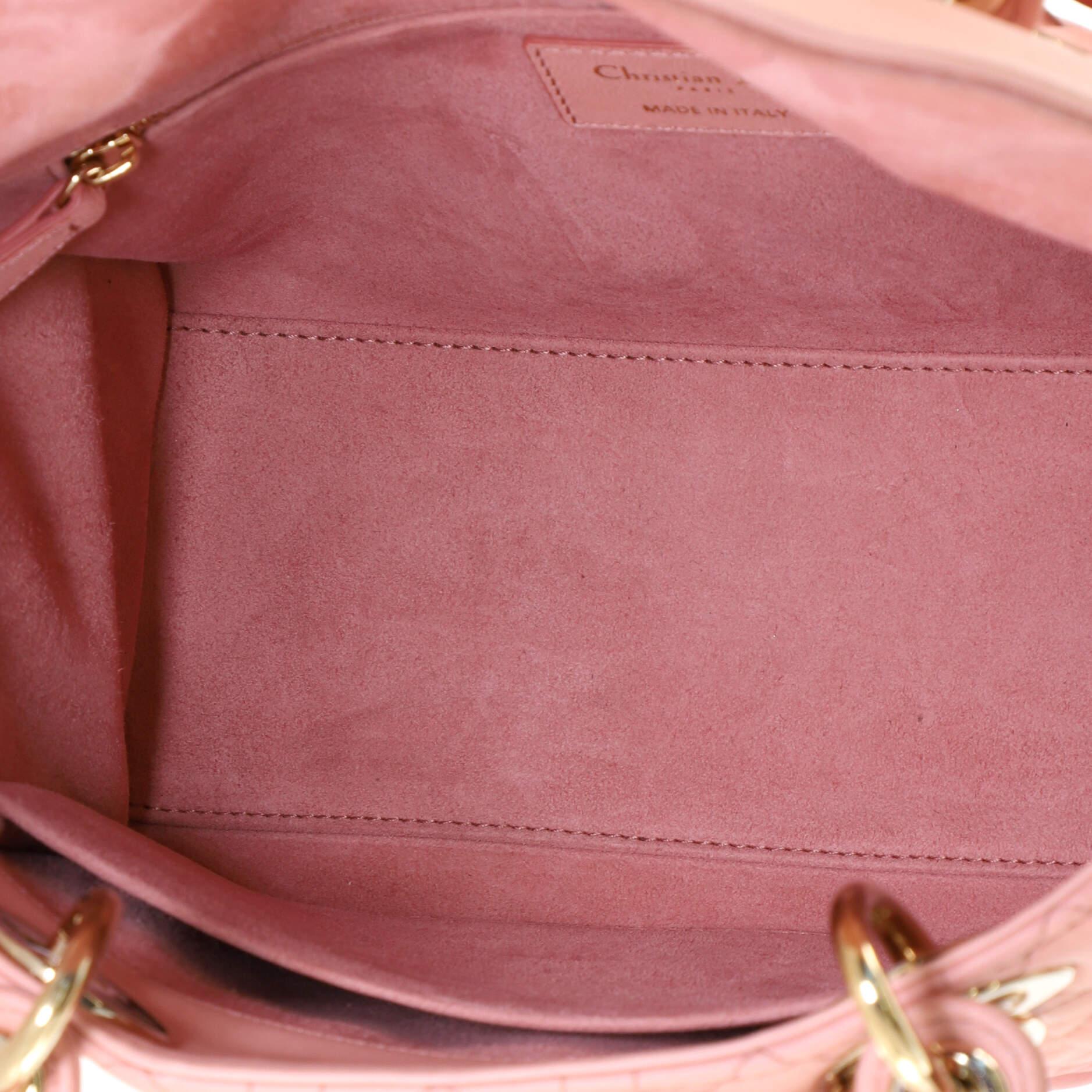 Pink Christian Dior Lady Dior Bag Cannage Quilt Gradient Lambskin Medium