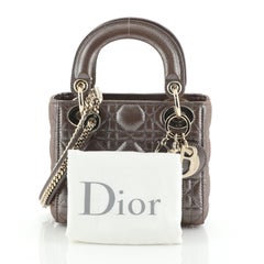 Christian Dior Lady Dior Tasche Cannage Quilt Schillerndes Leder Mini