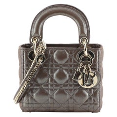Christian Dior Lady Dior Bag Cannage Quilt Iridescent Leather Mini