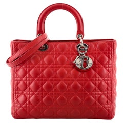 Christian Dior Lady Dior Bag Cannage Quilt Lambskin Large