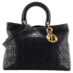 Christian Dior Lady Dior Sac Cannage Quilt Lambskin Large
