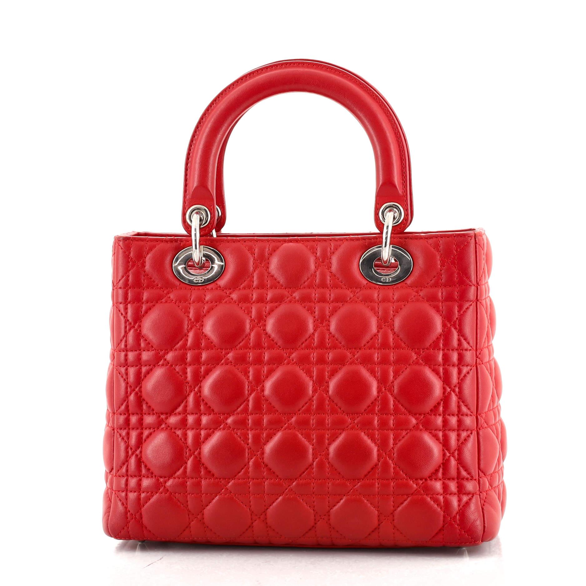 medium lady dior bag inside