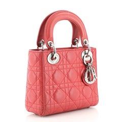 Christian Dior Lady Dior Tasche Cannage aus gestepptem Lammfell Mini