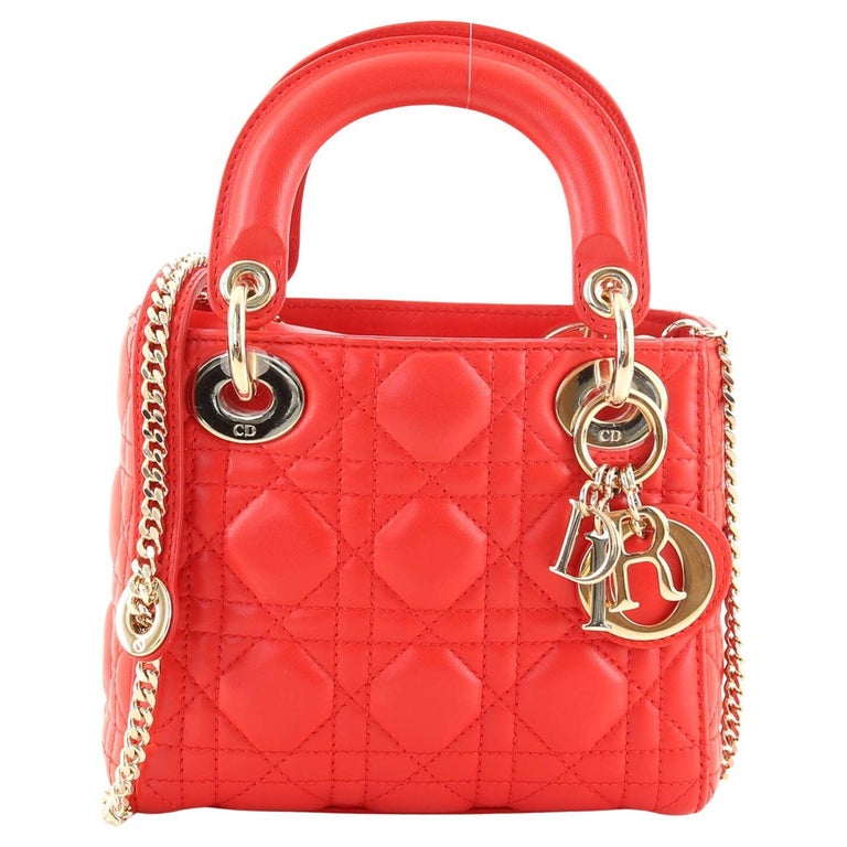 Christian Dior Lady Dior Bag Cannage Quilt Lambskin Mini at 1stDibs