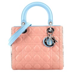 Christian Dior Lady Dior Bag Cannage Quilt Lambskin with Python Medium