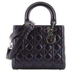 Christian Dior Lady Dior Bag Cannage Quilt Metallic Leather Medium