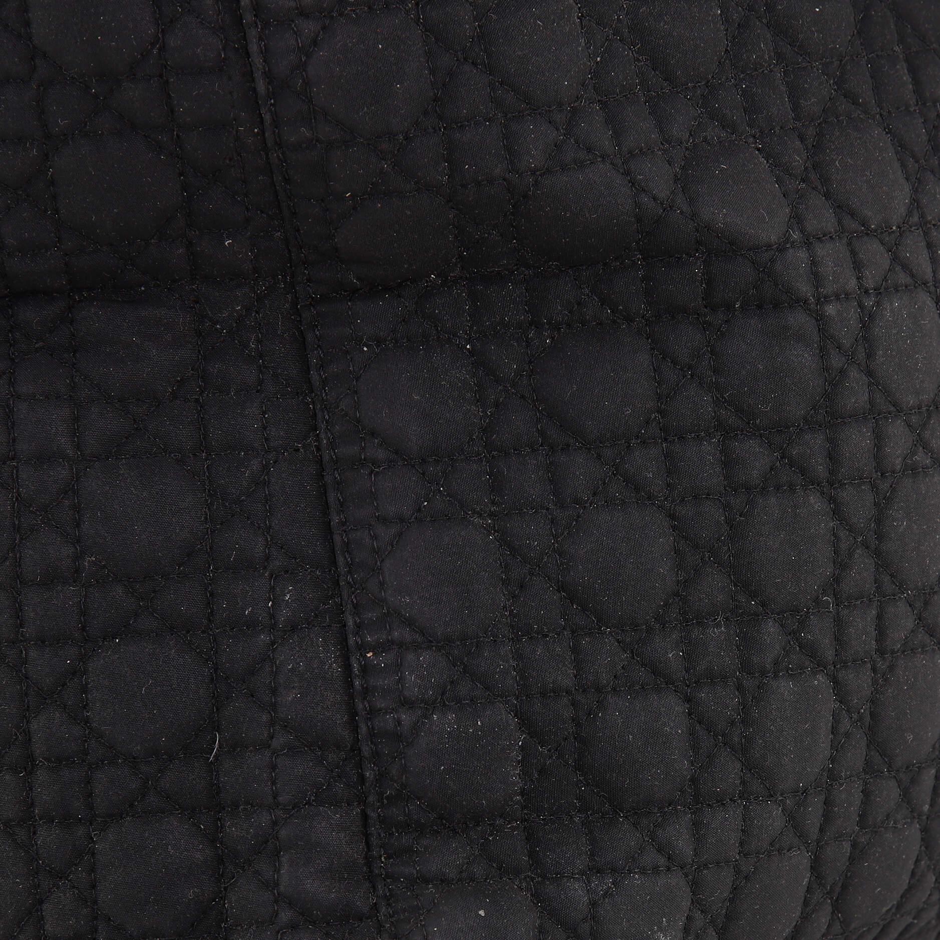 Christian Dior Lady Dior Bag Cannage Quilt Nylon Large In Fair Condition In NY, NY