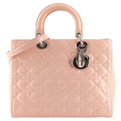 Christian Dior Sac Lady Dior Lady Dior Cannage Quilt Patent Large