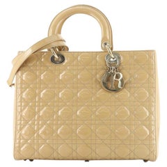 Christian Dior Sac Lady Dior Lady Dior Cannage Quilt Patent Large