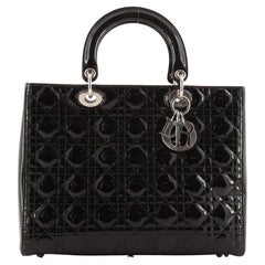 Christian Dior Sac Lady Dior Lady Dior Cannage Quilt Patent Large