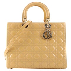 Christian Dior Sac Lady Dior Lady Dior Cannage Quilt Patent Large